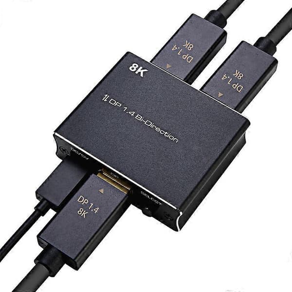 DP Switcher Bi-Direction Audio Extract 8K@30Hz 4K@120Hz DisplayPort 1.4 1X2 2x1 KVM Switch Splitter til Projektor
