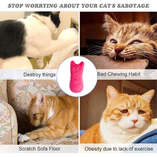 5-pack plyschkattkuddar med kattmynta för katter