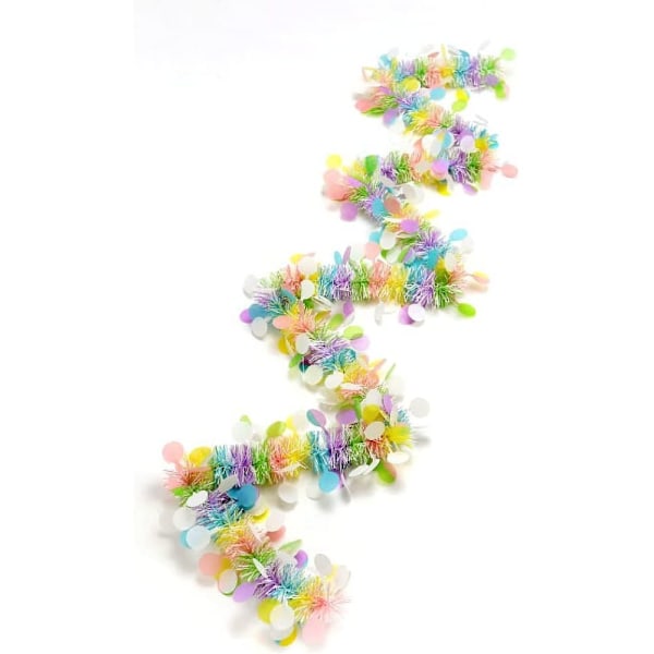 Färgglad Metallisk Glittergirlang, Slitstarkt PVC-material för Vårhängande Dekor, Lätt Anpassningsbar till Alla Miljöer (4-pack)