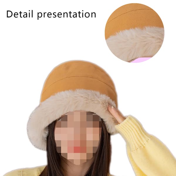 Dame Vinter Faux Suede Pels Bucket Hat