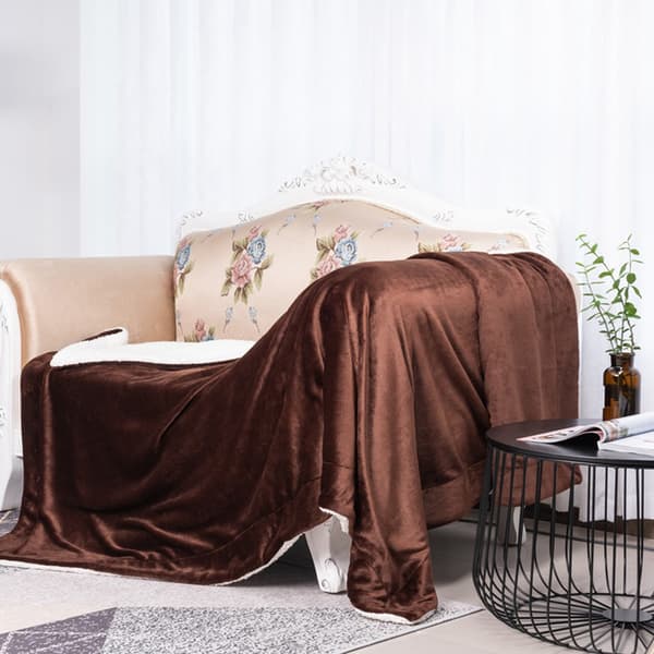 Campingfilt, Förbättrad Hållbarhet, Lättskött, Tjock Varm Sherpafleece, Supermjuk Och Fluffig, Perfekt För Heminredning Och Presenter