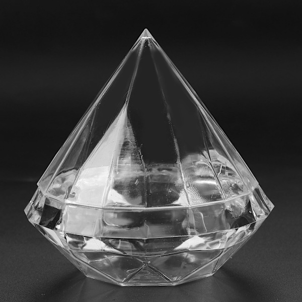 Godteriboks Diamantformet Klar Krukke Transparent Plast Godterilagringsboks for Hjemmet
