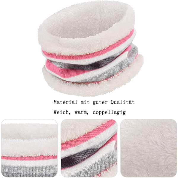 Vintermössa för barn, vinterscarf, set, varma ränder, stickad mössa, öglehalsduk, handskar, set för barn för barn i åldern