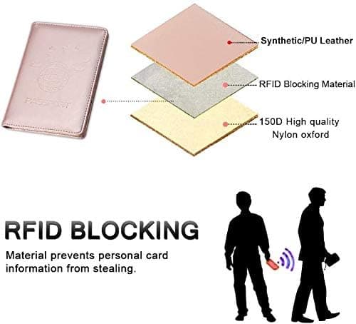 Suojaa passin kansi, (ruusukulta) RFID-estomatkasuoja