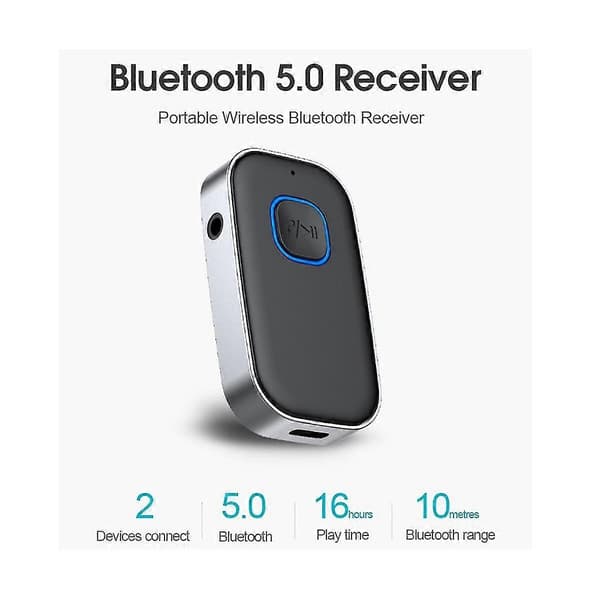 Bluetooth-vastaanotin mikrofonilla Aux-autoadapteri 3,5 mm langaton Bluetooth 5.0 -äänimuunnin