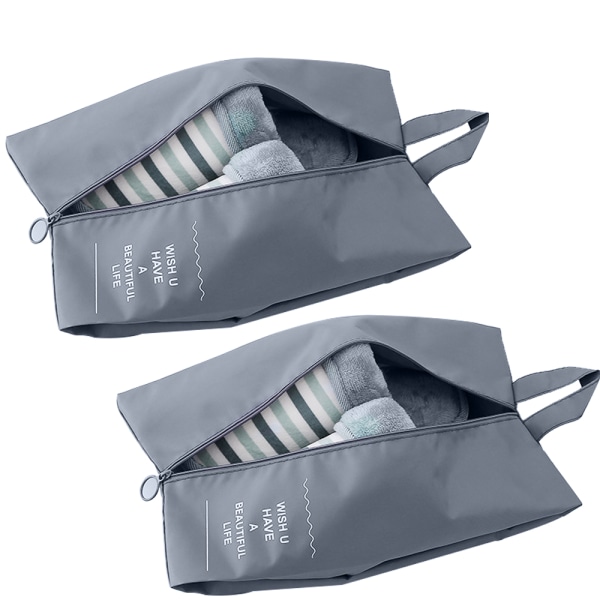 2PCS Resväska för skor, hopfällbar vattentät skopåse,