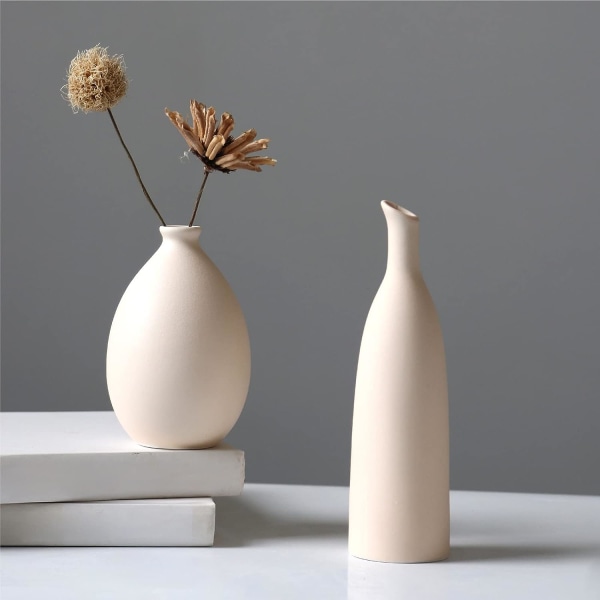 Keramisk Vase Sæt af 3, Små Blomster Vaser til Rustik Hjem