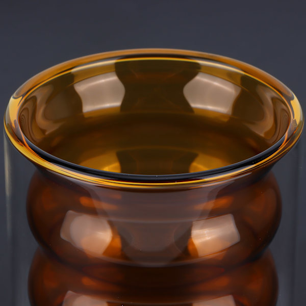 200ml Dobbeltlags Glaskop Varmebestandig 3 Dimensionel Spiral Kop til Kontor Hjem Skole (Gul)