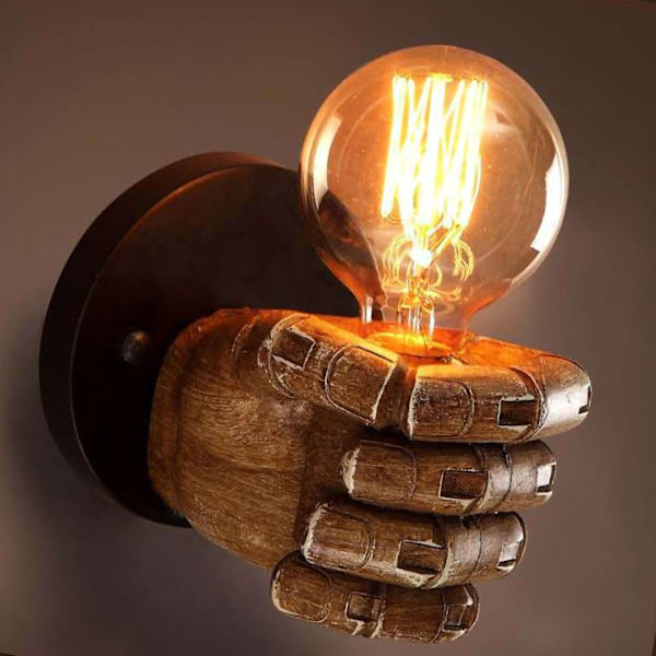 Væglampe Grip Håndlys Sconce Indendørs Dekoration Jernkunst til Hjem Cafe Restaurant Uden Lyskilde Højre Hånd
