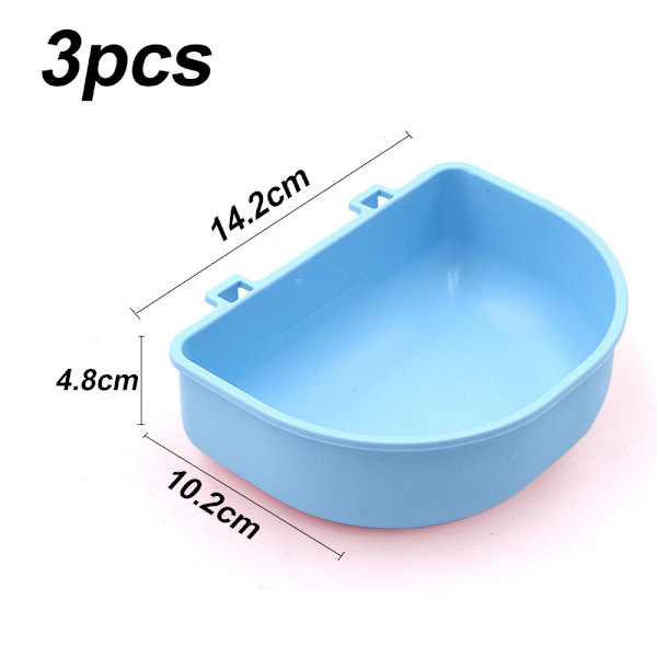 3 st husdjur plast hängande skål-rosa+blå*2