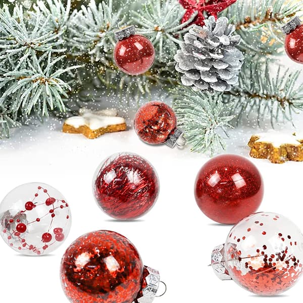 Julekulepynt, 30 stk. Knusesikre juletrepyntkuler for julebryllupsfestdekor