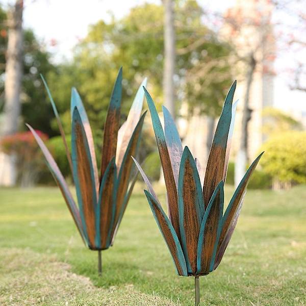 2 stk Tequila Rustik Skulptur DIY Metal Agaveplante Hjem Decor R