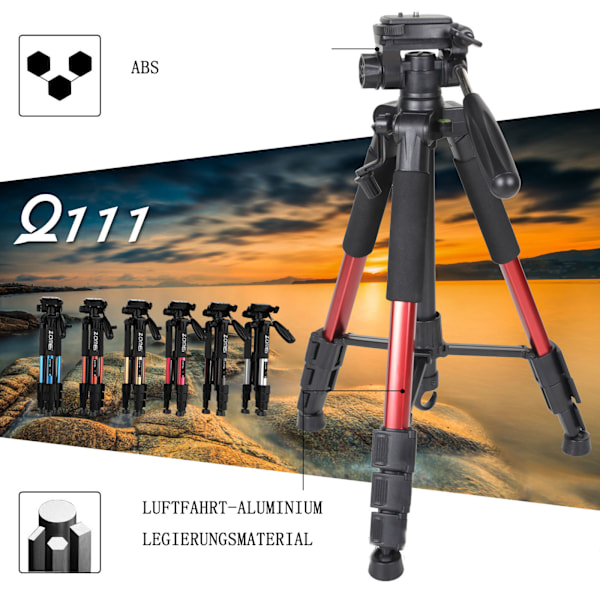Justerbart Höjd Stativ, Professionellt 143cm Stativ med Hållbar Konstruktion för Kamera DSLR, Snabbkopplingsplattor för Enkelt Kamerabyte, Bred