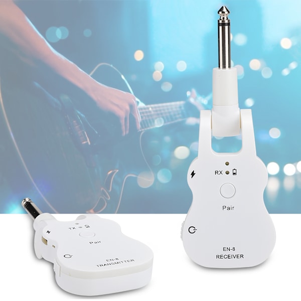 2.4G USB Langaton Korkea-luokan Kitara Järjestelmän Mikrofoni Sisäänrakennetulla Latautuvalla Akulla, Valkoinen