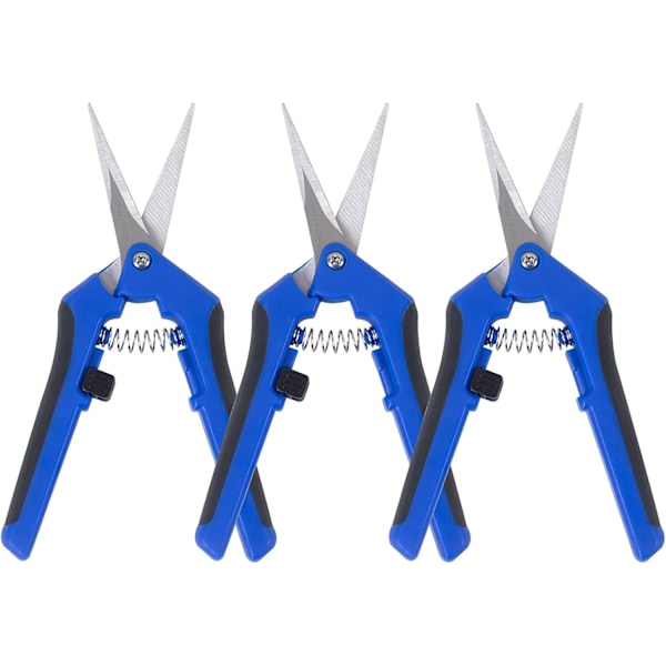 Beskärningssax, Bekymmersfri Trädgårdsskötsel, 3-pack med Titianbelagda Blad, Böjda Blad, Ergonomisk Design, Halkfritt Grepp, Bred Användning för