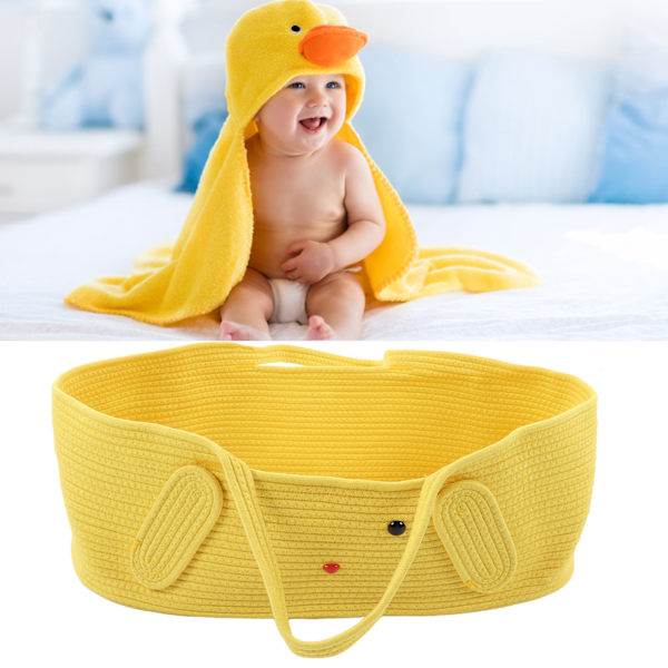 Baby Sleep Basket Fällbar förvaring tecknad säker bärbar bomull baby carry basket