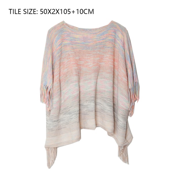 Kvinnors Boho Höst och Vinter Fladdrande Överläggning Gradient Stickad Utomeuropeisk