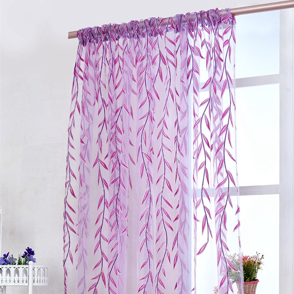 Spets Blommig Skir för Fönster Dörr, Broderade Dörrgardiner Högkvalitativ Polyester Transparent Spets Tyg Elegant Design för Vardagsrum Sovrum