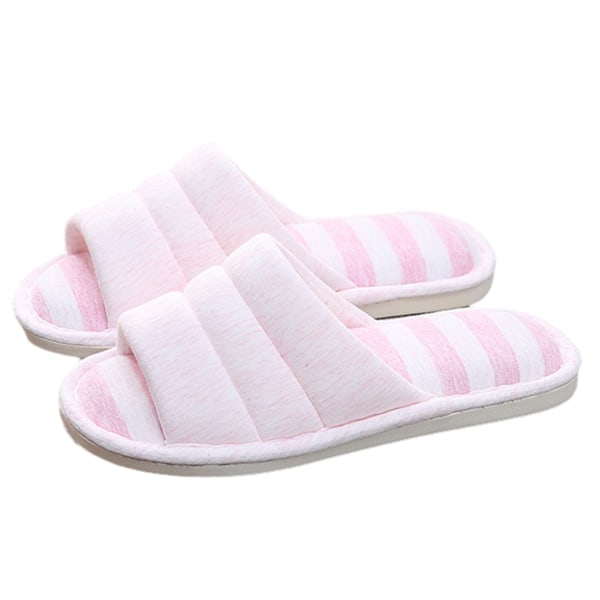 Womens Open Toe House Slippers Soft Cotton Indoor Slippers Slip-