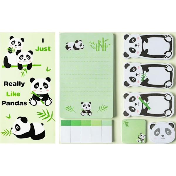 440 Ark Panda Klisterlappar Set, Skriv Memo Pads Självhäftande, Anteckningsblock, Tillbaka till Skolan, Sidmarkörer, för Lärare Student