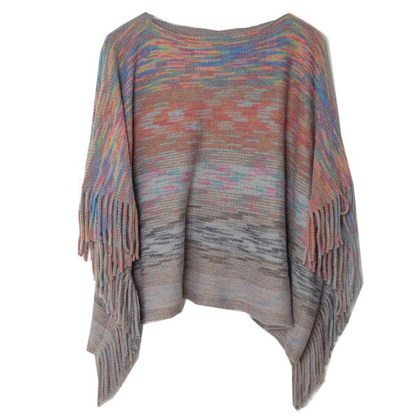 Kvinnors Boho Höst och Vinter Fladdrande Ombre Stickad Utländsk