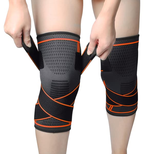 Sport knäskydd, 2-pack XXL orange elastiska justerbara knäskydd