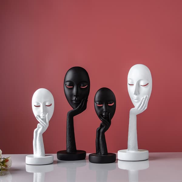 1st Abstrakt Ansiktsstaty Modern Hartsskulptur Figur Figurer