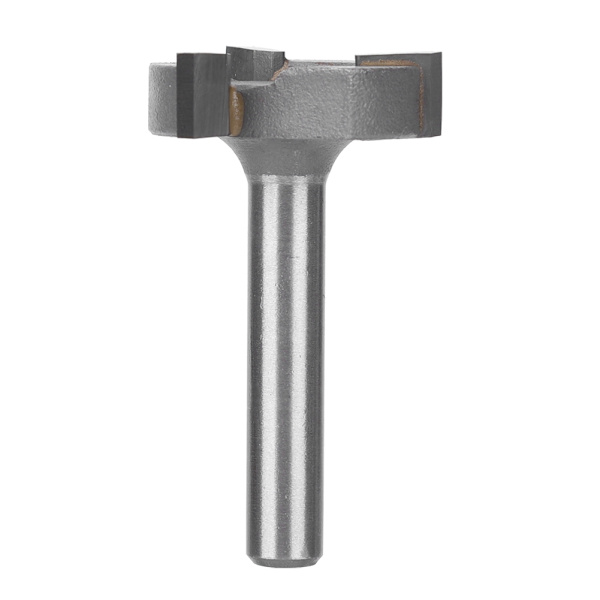 T-Formet Fræserbit 45# Kulstofstål 3-Skærende med Legeringsskærekrop 6mm Skaft Træbearbejdningsværktøj 6mm Skaft