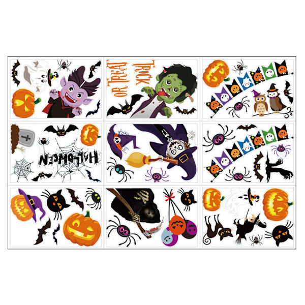 Halloween-ikkuna-tarrat lasin ikkunoiden koristeluun