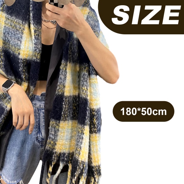 Scarf For Men Women Neck Scarf Plaid Winter Scarf Soft Cashmere