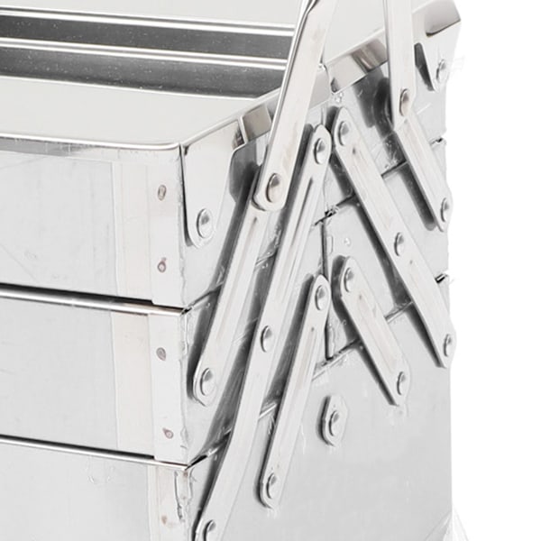 Cantilever Værktøjskasse Metal Foldbar Bærbar Autovedligeholdelse Opbevaring Organizer Rustfrit Stål 3 Lag 5 Bakker 460
