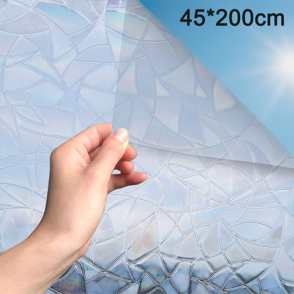 Window Film Decorative Privacy Film 3D No Glue Holographic Glass Sticker for Glass Door Home House Ofiice Heat Control Anti UV