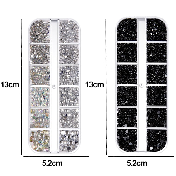 Neglekunst Rhinestones, Farvede Flade Rhinestones til Makeup