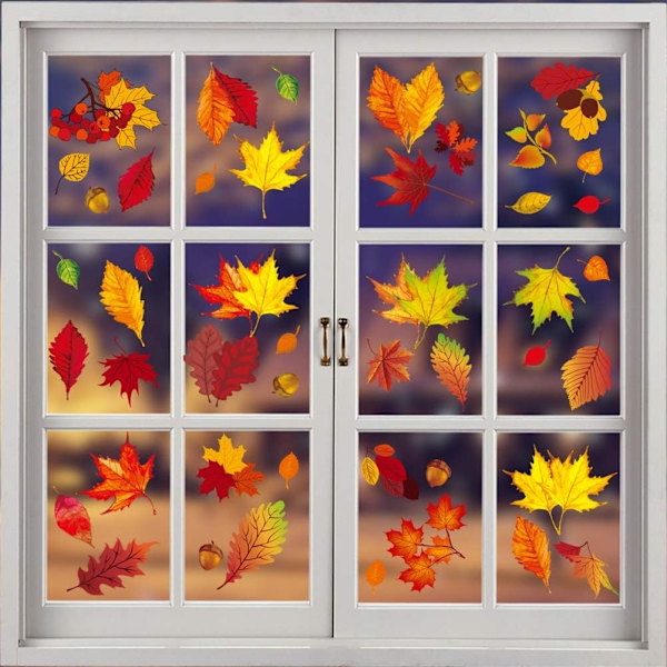 Yumira 18 Bl?tter Ahornbl?tter Fenster Aufkleber, Herbst Fenster