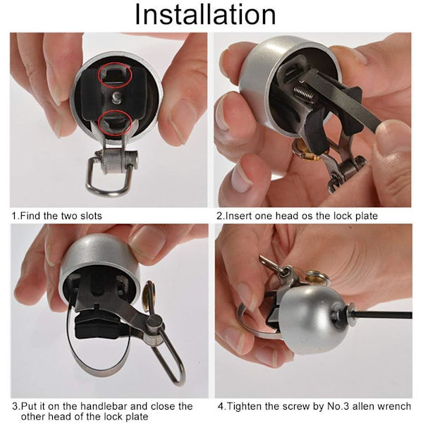 Hopeapyöränkello, Pyörän Kellot Vintage Klassikko Buzzer Pyörä