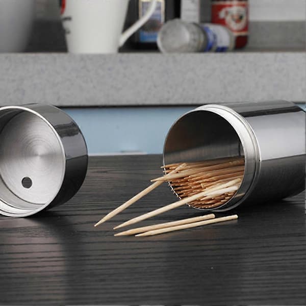 Hjem Hotel Restaurant Rustfrit Stål Tandstikkerholder Dispenser Boks Beholder
