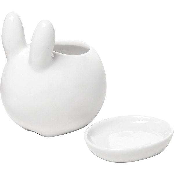 Dekorativ kanin design vit mini keramisk växt blomma P