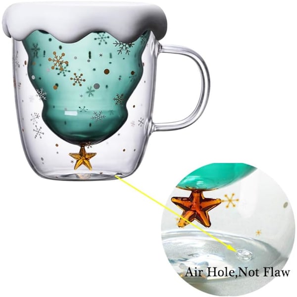 Unik Dobbelvegget Julekaffekopp, Dobbelt Lag Glassdesign Sikrer Varmebestandig Og Kondensbestandig Ytelse, Perfekt For