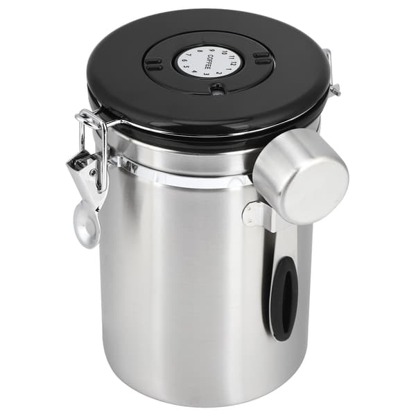 Lufttæt beholder i rustfrit stål til kaffebønner, te og tørrede frugter - 1,8L
