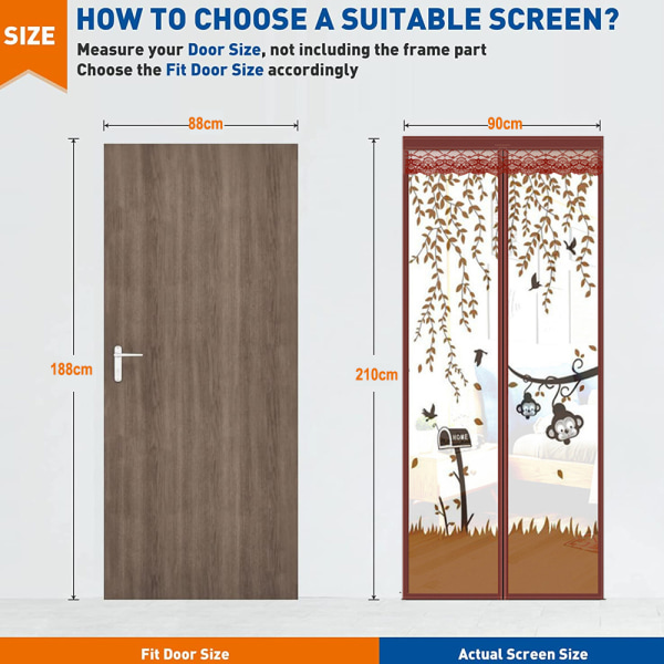 Magneettinen Hyttysverkko-ovi, Pitää Hyönteiset Ulkona, Kuvio, Tuuletus Sisään - Itse Sulkeutuva