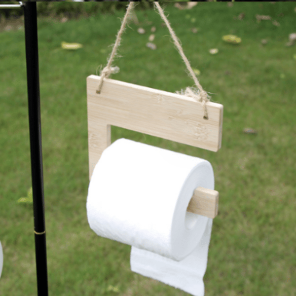 Varustettu bambutelineellä, WC-paperitelineellä, ulkoilma-camping tis