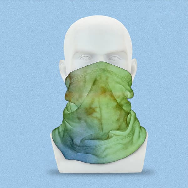 Multifunksjonell hodeplagg og maske, ensfarget og mønstret design sky blue