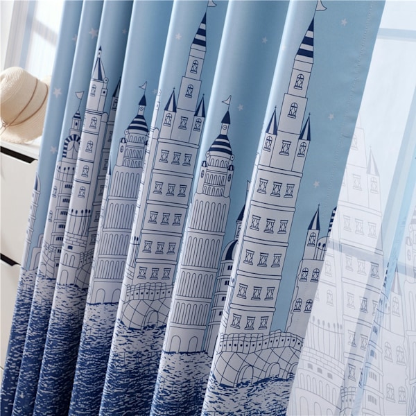 Eleganta Ombre Gardiner, Modern Gradient Mörkläggning för Bevarande av Privatliv, Enkel Installation 100x250cm Blå, Dubbla Lager för Vardagsrum
