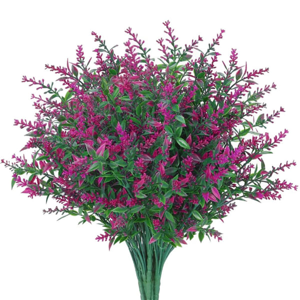 8 Buketter Konstgjorda Blommor Utomhus UV-Resistenta Falska Blommor