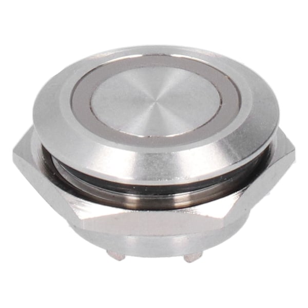 5 stk. Momentane Trykknapsbrytere Metal Auto Reset Ultra Tynd Vandtæt med LED 19mmDC3~6V Gul