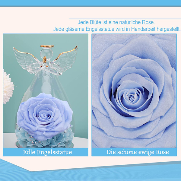 Angel Rose Gaver, Rose i Glas Gave til Mor, Bedsteforældre, Kvinder, Kæreste, Valentinsdag, Fødselsdag, Hjemmedekoration
