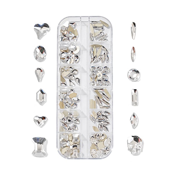 Kristall nagelkonst strass, för kvinnor flickor nageldesign DIY hantverk kläder skor smycken