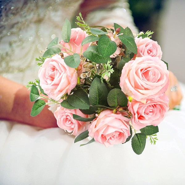 Bulk Roseblader Kunstig Grønt Falske Rose Blomsterblader