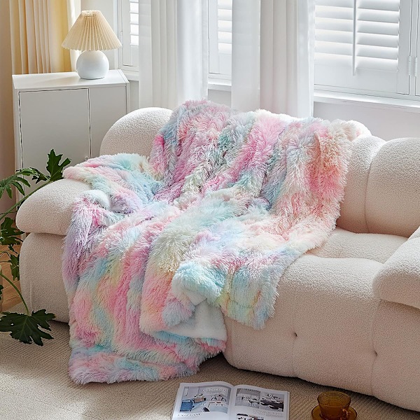 Sherpa Saueskinnteppe - Komfortabel Fleeceteppe - Ullteppe til Sofa og Seng - 127 x 152 cm