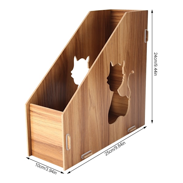 Modern ihålig katt DIY kontor displayställ tidskrift fil arrangör skrivbord dokument sorterare